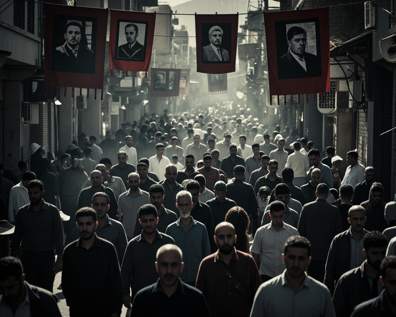 Cinematic Funeral Procession in Tehran