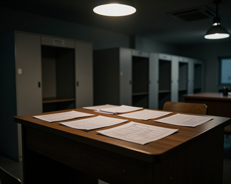 Empty Voting Booth in Shadows
