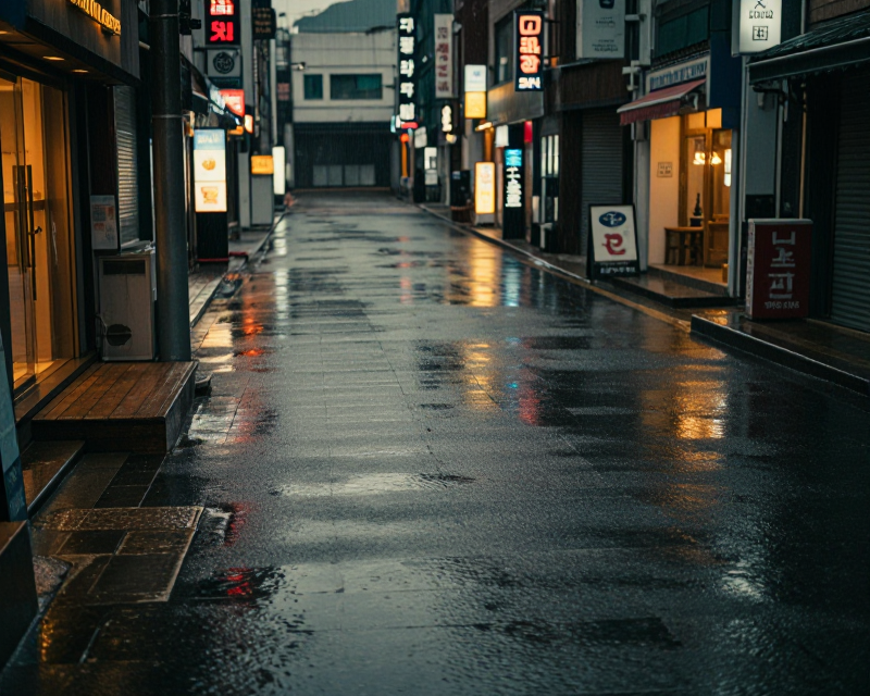 Rainy Seoul Street
